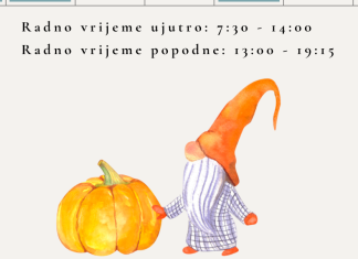 Raspored rada stručne službe za listopad